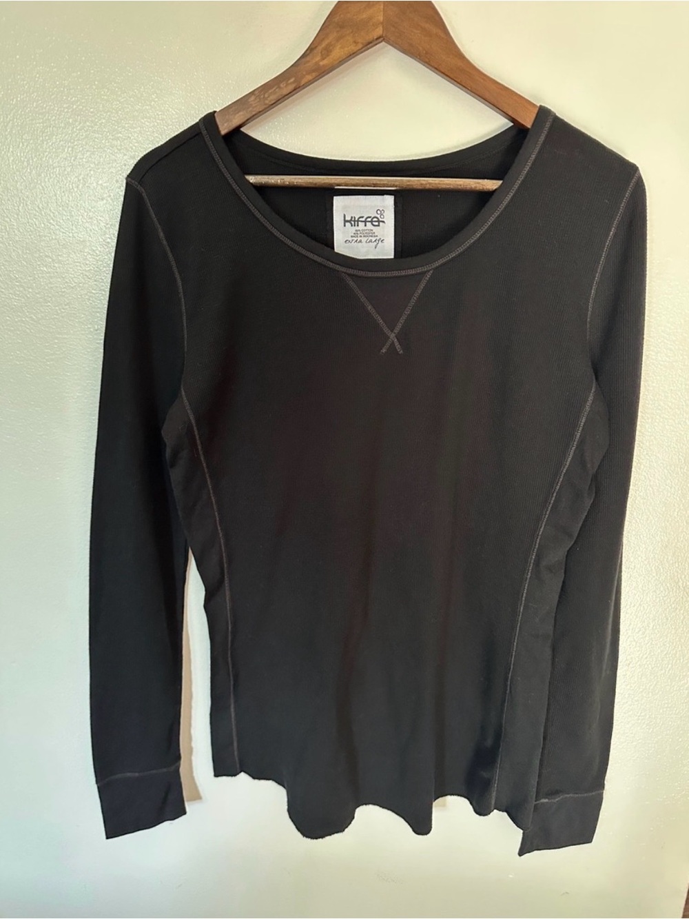 Kirra Black Long-Sleeve Thermal Top